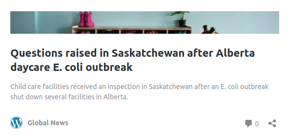 E. Coli Outbreak in Alberta and Primary Packaging.